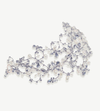 Ivory & Co Serenity Silver & Pearl Hair Vine