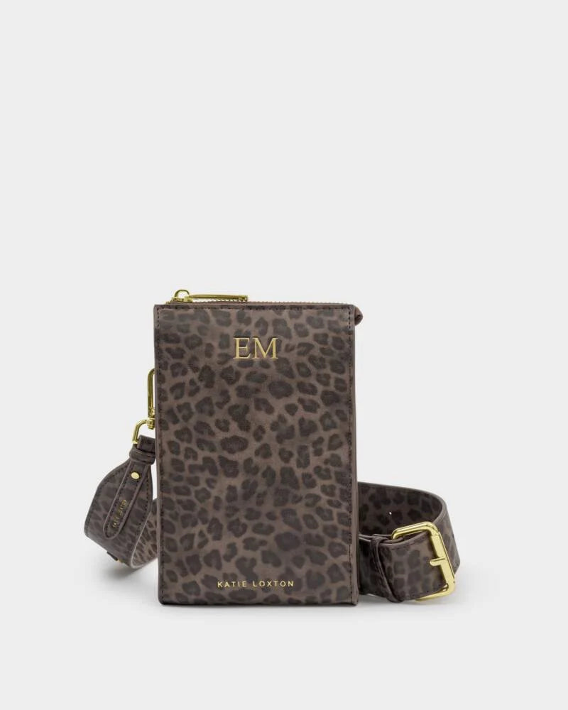Katie Loxton Avery Slim Crossbody Bag in Leopard Print