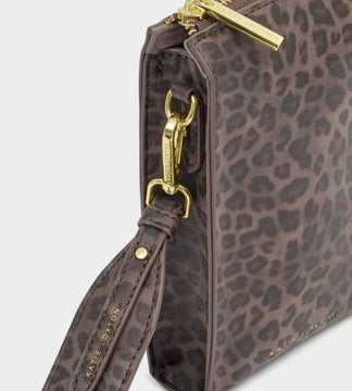 Katie Loxton Avery Slim Crossbody Bag in Leopard Print