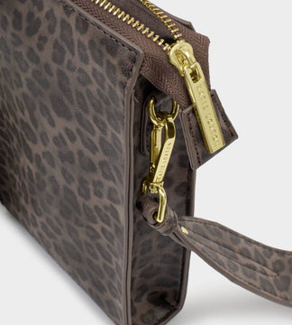 Katie Loxton Avery Slim Crossbody Bag in Leopard Print