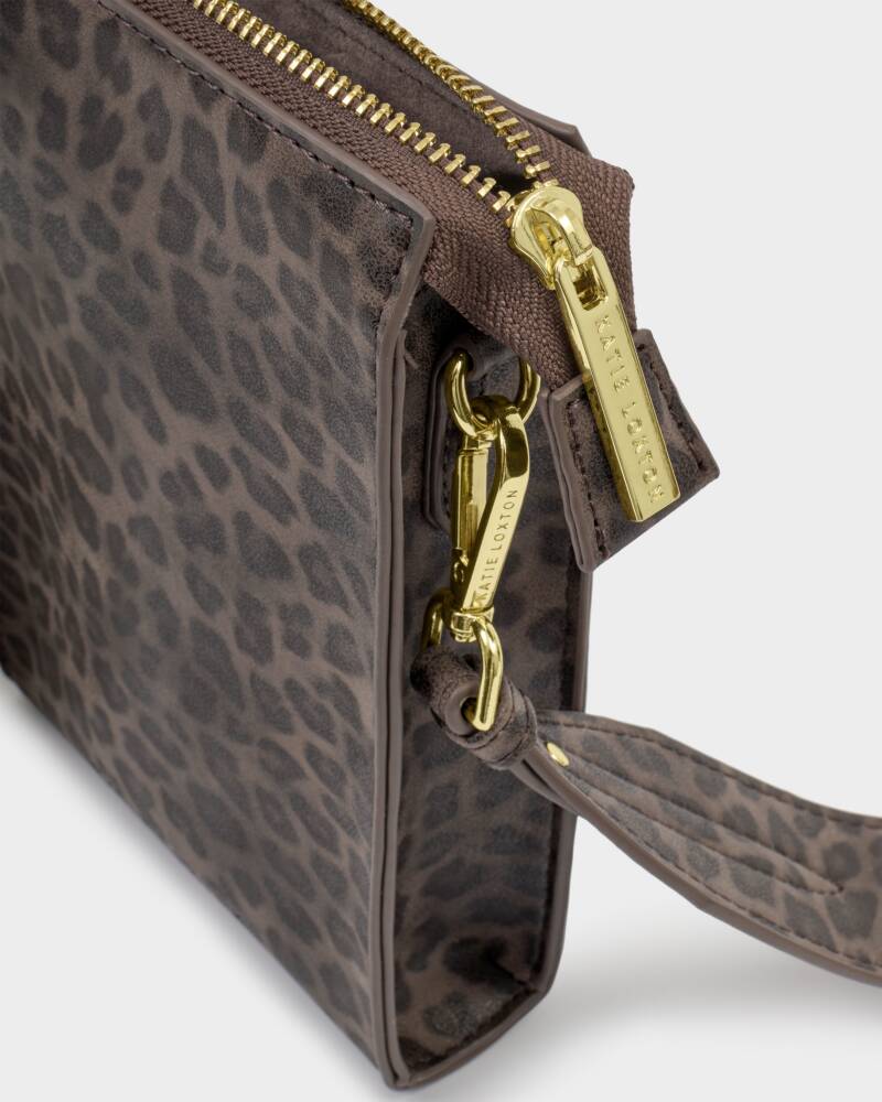 Katie Loxton Avery Slim Crossbody Bag in Leopard Print