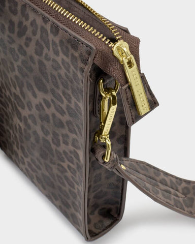 Katie Loxton Avery Slim Crossbody Bag in Leopard Print