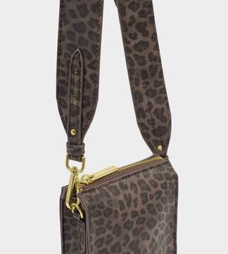 Katie Loxton Avery Slim Crossbody Bag in Leopard Print