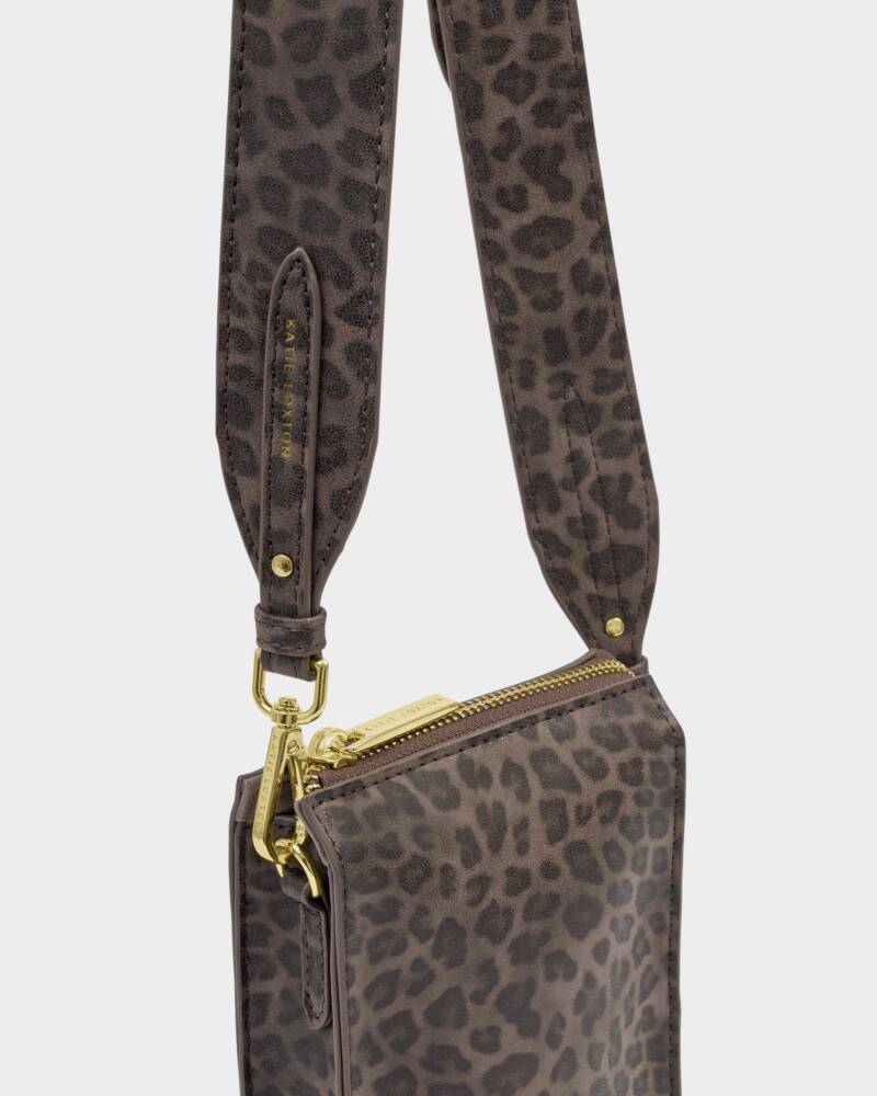 Katie Loxton Avery Slim Crossbody Bag in Leopard Print