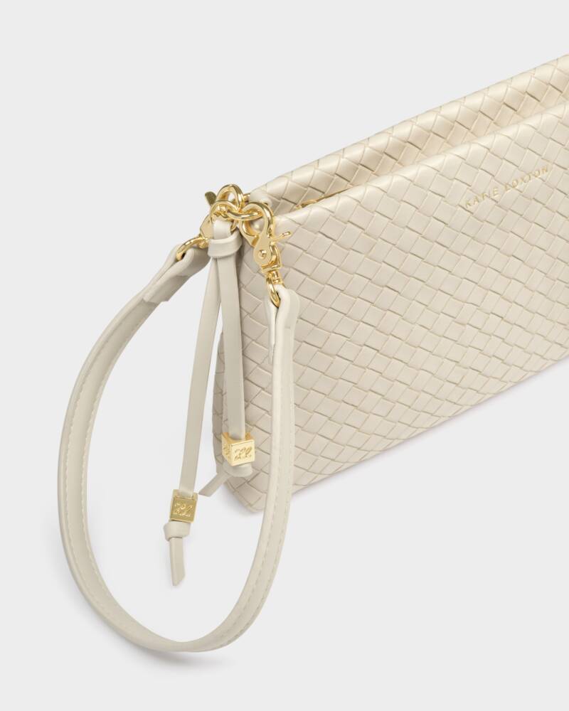 Katie Loxton Nova Small Woven Shoulder Bag In Oyster