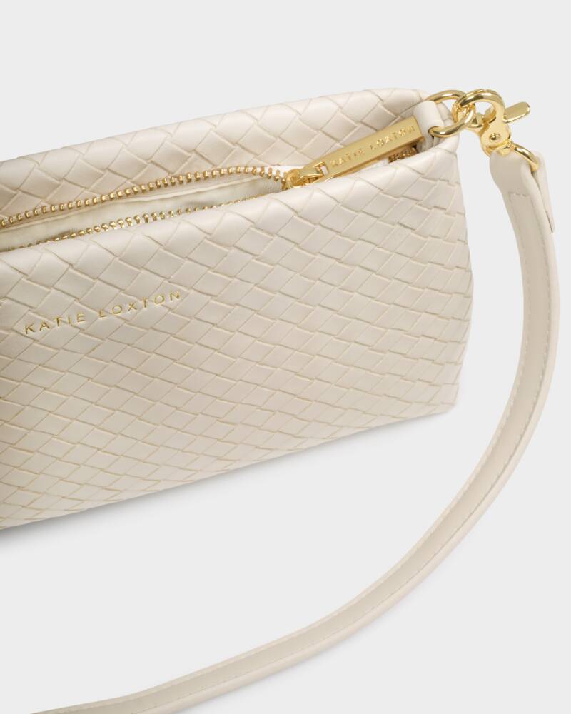 Katie Loxton Nova Small Woven Shoulder Bag In Oyster