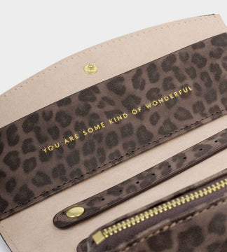 Travel Jewellery & Accessories Organiser in Leopard Print