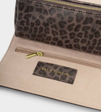 Travel Jewellery & Accessories Organiser in Leopard Print