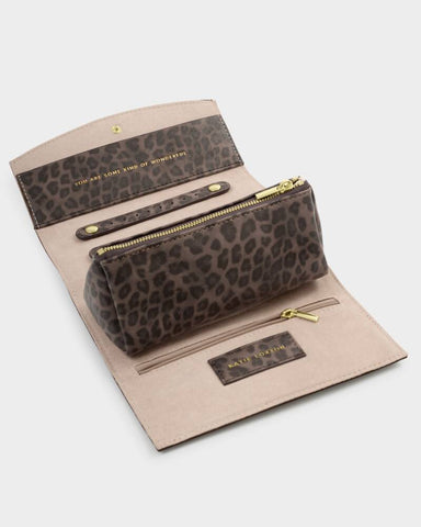 Travel Jewellery & Accessories Organiser in Leopard Print