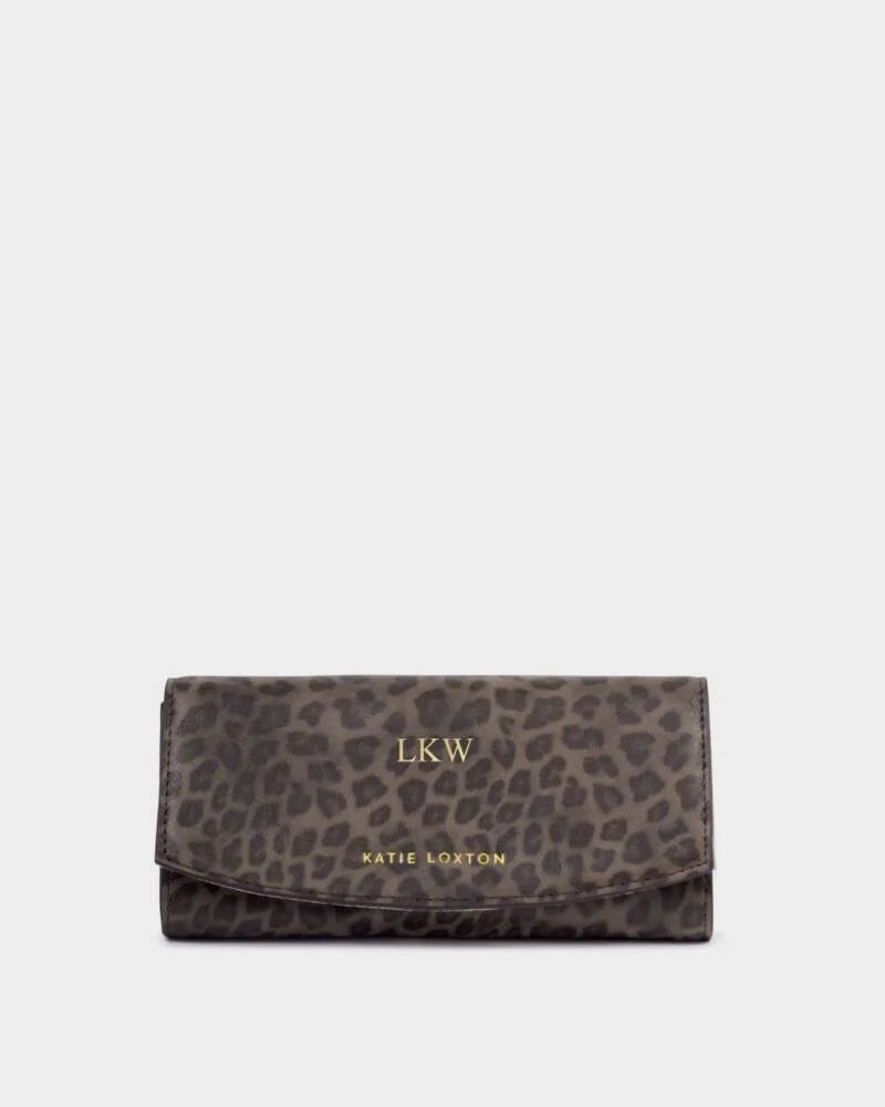 Travel Jewellery & Accessories Organiser in Leopard Print