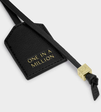 Katie Loxton Sentiment Keyring in One In A Million Black
