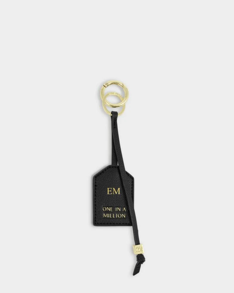 Katie Loxton Sentiment Keyring in One In A Million Black