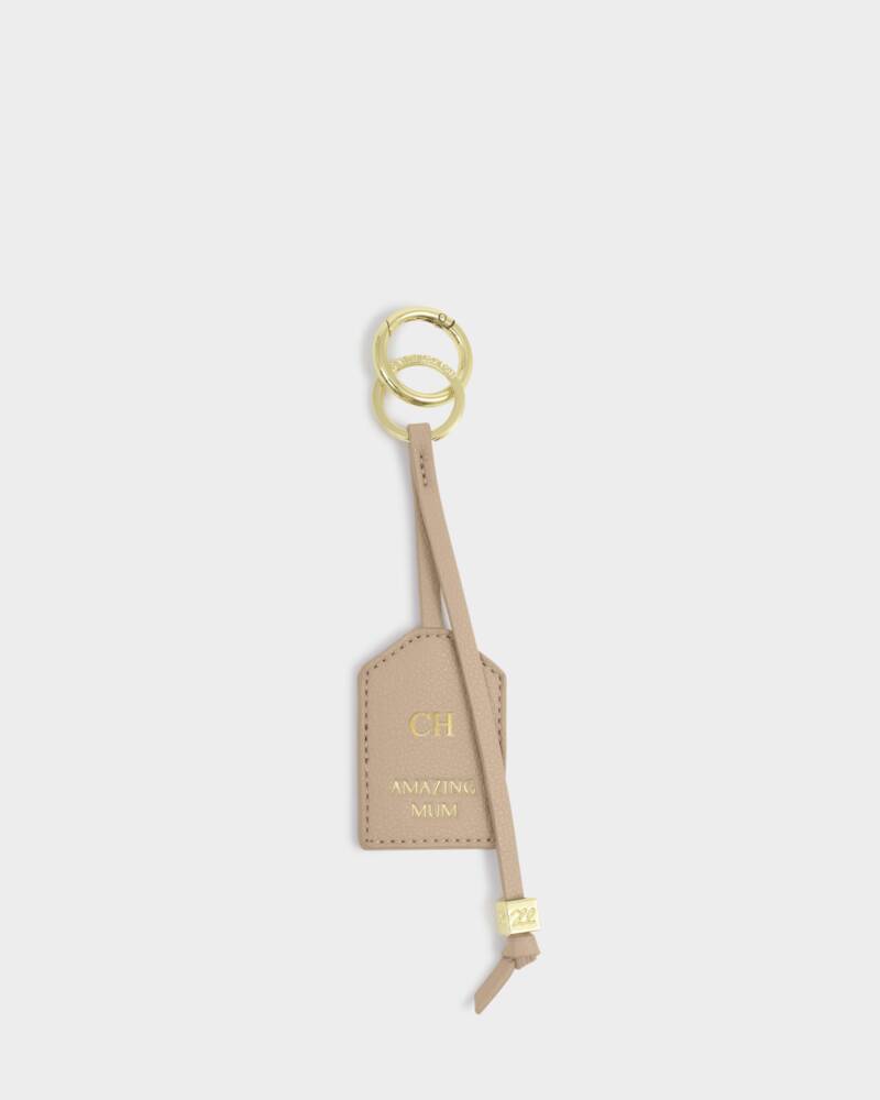 Katie Loxton Sentiment Keyring in Amazing Mum Light Taupe