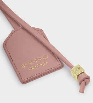 Katie Loxton Sentiment Keyring in Beautiful Friend Pink Heather
