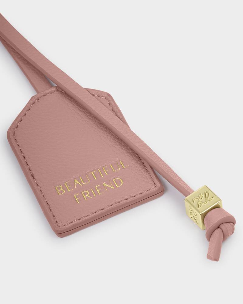 Katie Loxton Sentiment Keyring in Beautiful Friend Pink Heather