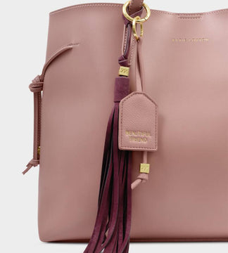 Katie Loxton Sentiment Keyring in Beautiful Friend Pink Heather