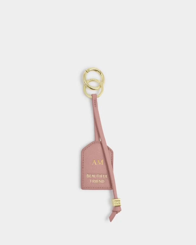 Katie Loxton Sentiment Keyring in Beautiful Friend Pink Heather