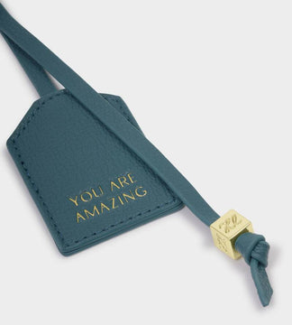 Katie Loxton Sentiment Keyring in You Are Amazing Deep Teal