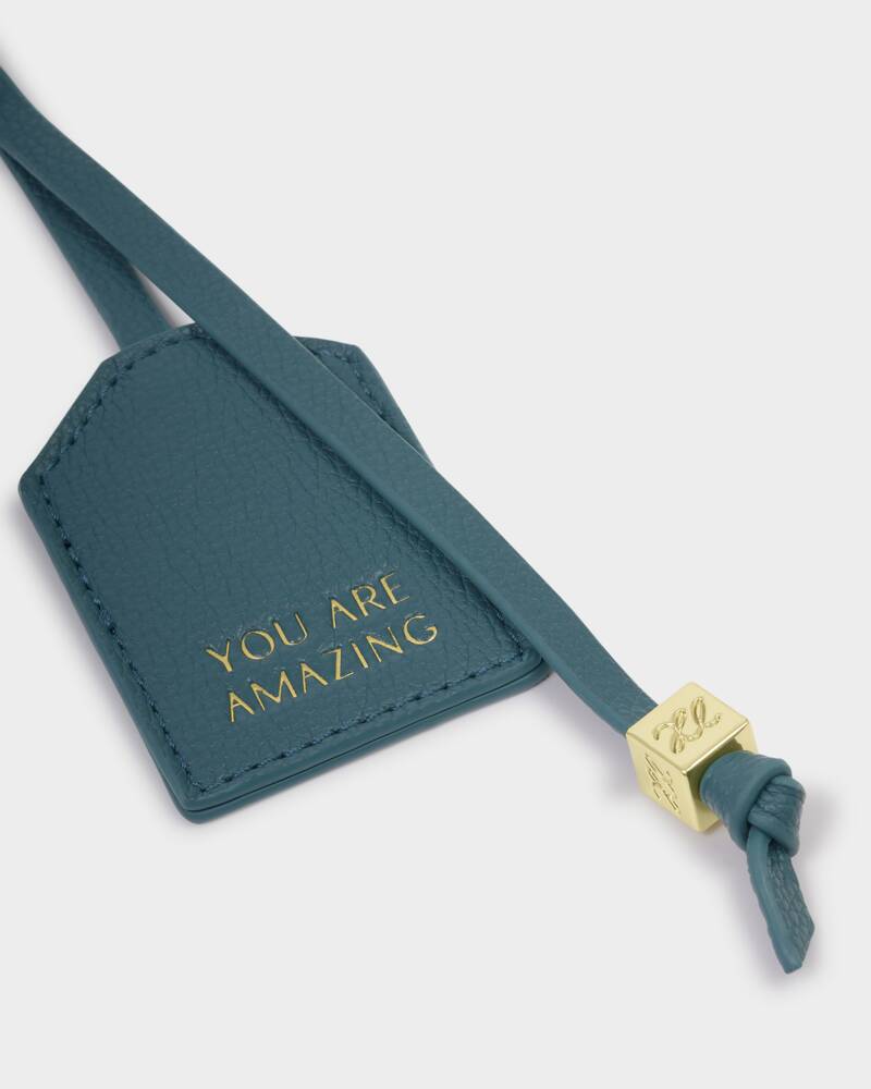 Katie Loxton Sentiment Keyring in You Are Amazing Deep Teal