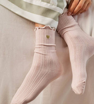 Katie Loxton Gift Boxed Frilly Socks In Blush Pink