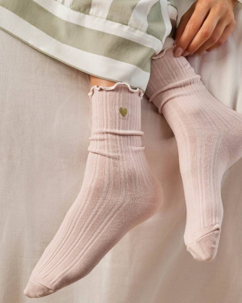 Katie Loxton Gift Boxed Frilly Socks In Blush Pink