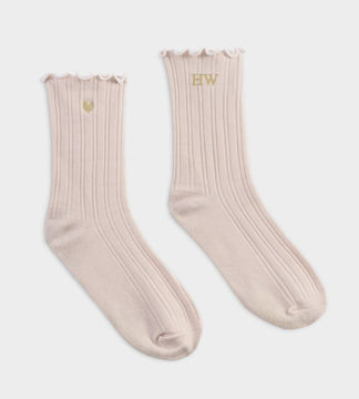 Katie Loxton Gift Boxed Frilly Socks In Blush Pink