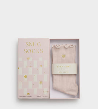 Katie Loxton Gift Boxed Frilly Socks In Blush Pink