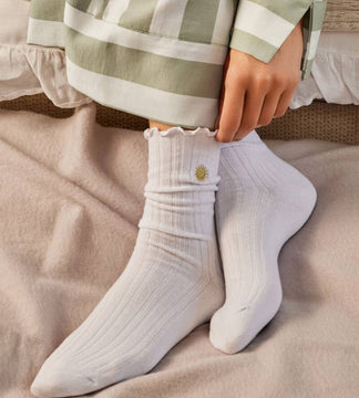 Katie Loxton Gift Boxed Frilly Socks In Off White