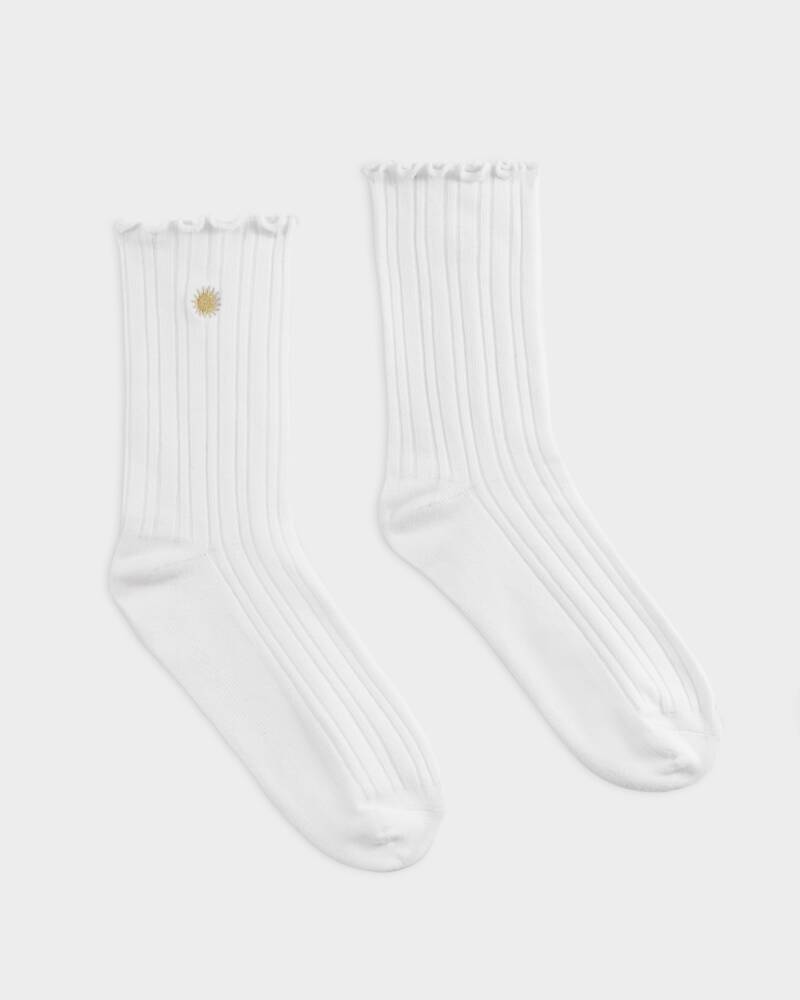 Katie Loxton Gift Boxed Frilly Socks In Off White