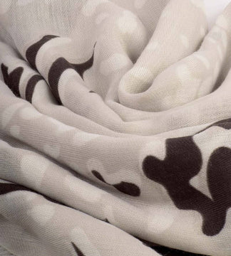 Katie Loxton Printed Foil Scarf Animal Print In Light Taupe