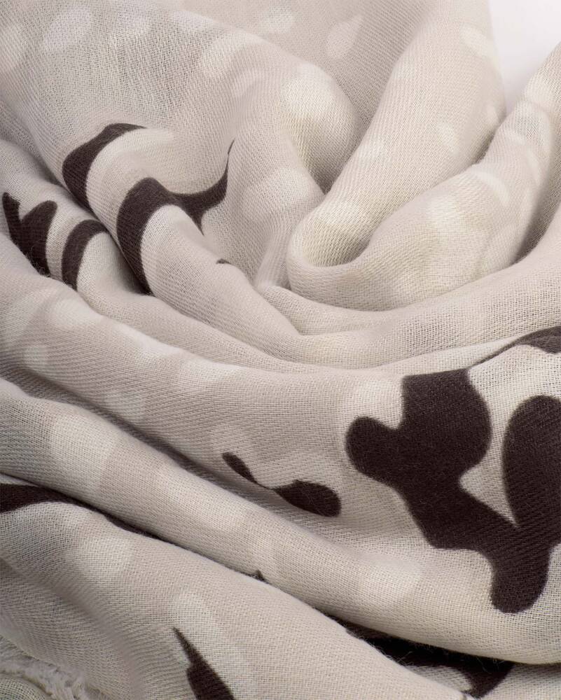 Katie Loxton Printed Foil Scarf Animal Print In Light Taupe
