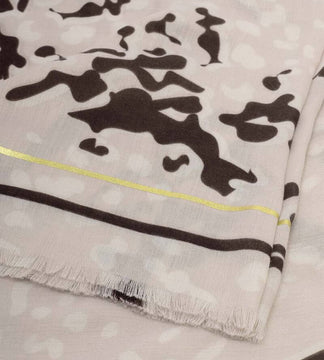Katie Loxton Printed Foil Scarf Animal Print In Light Taupe
