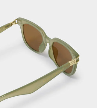 Katie Loxton Manhattan Square Sunglasses In Frosted Green