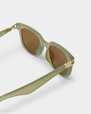 Katie Loxton Manhattan Square Sunglasses In Frosted Green